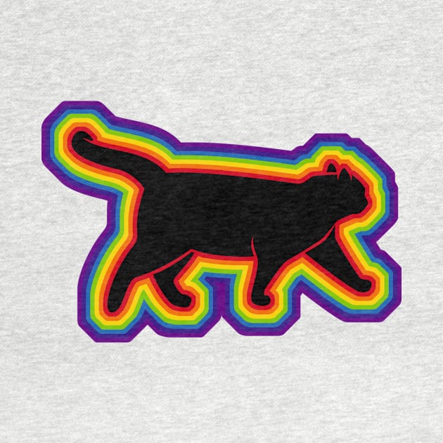 LGBTQ+ rainbow a walking cat silhouette by Arteria6e9Vena